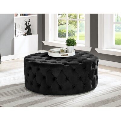 Gilbert 40" W Tufted Round Cocktail Ottoman - Image 0