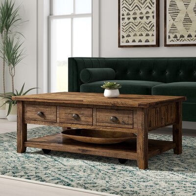 Leija Solid Wood Coffee Table with Storage - Image 0