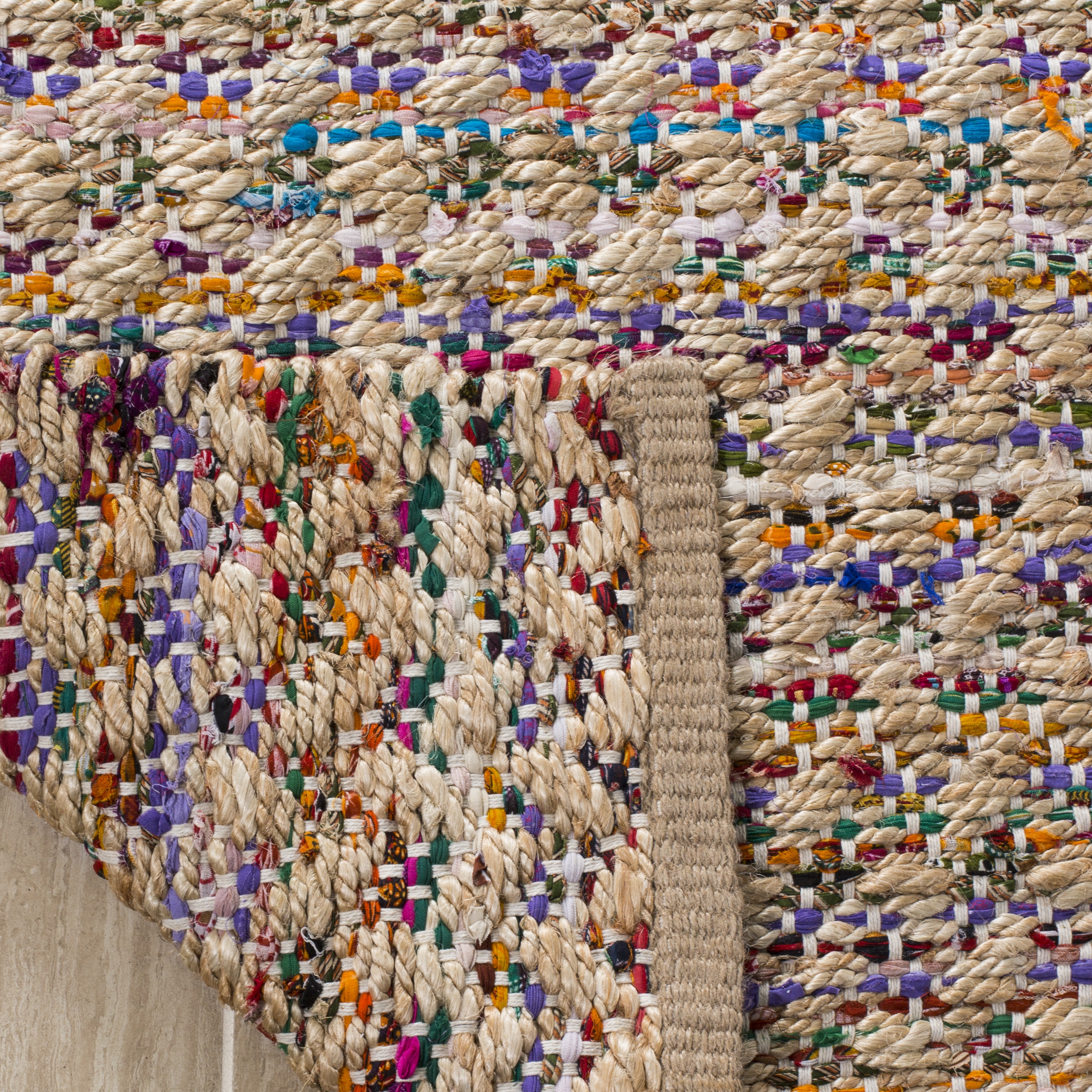 Arlo Home Hand Woven Area Rug, CAP305Q, Red/Natural,  8' X 10' - Image 2