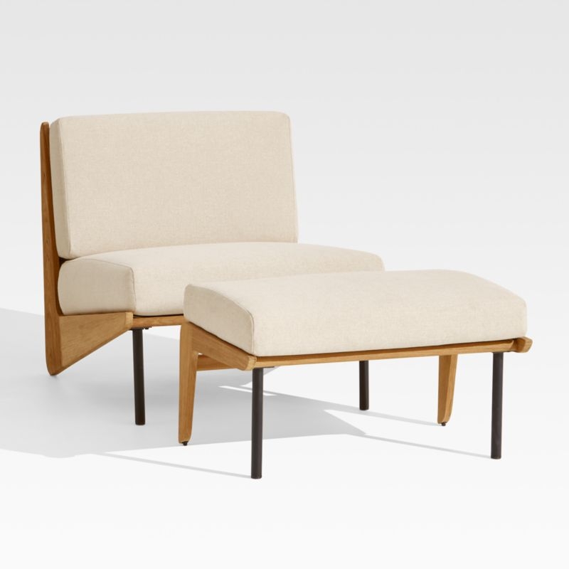 Kinney Teak Wood Outdoor Lounge Chair with Cushion - Image 3
