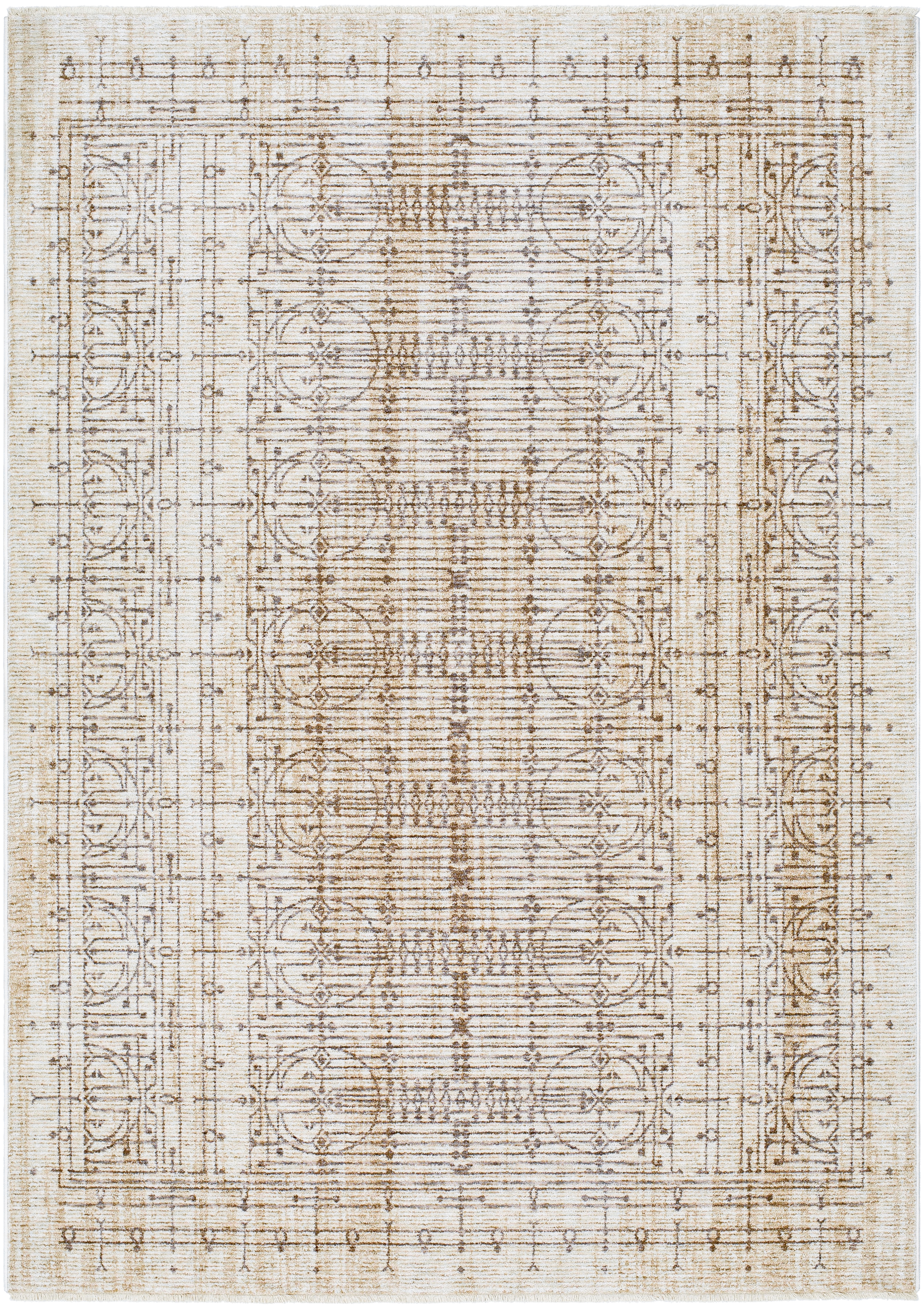 Usonia Beige Indoor 5' x 7'8" Machine Woven Rug - Image 0