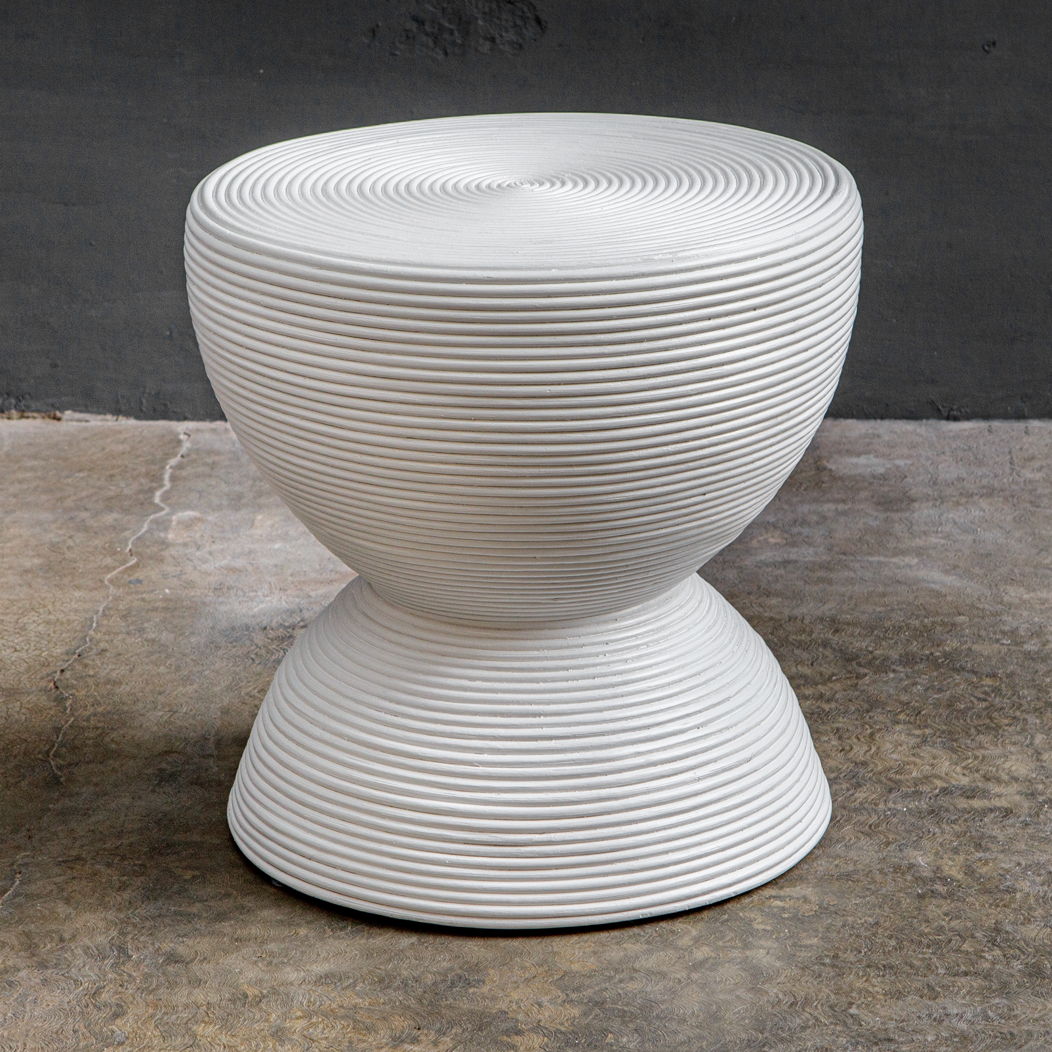 Bongo White Rattan Side Table - Image 3