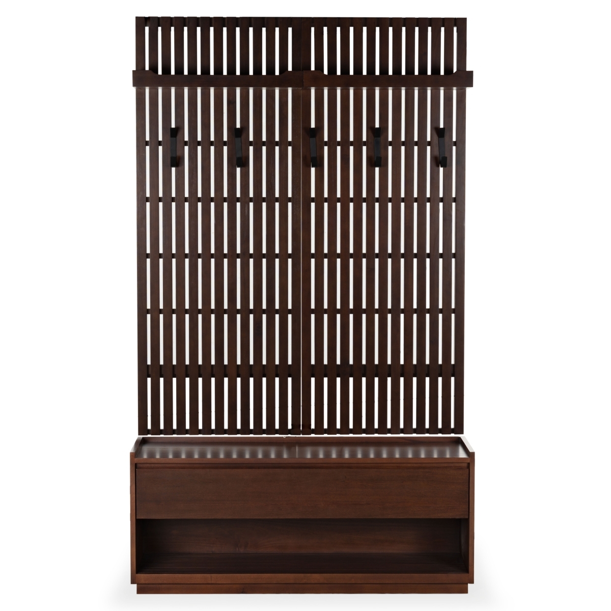 Petrabella Wood Hall Tree - Walnut/Black - Image 0