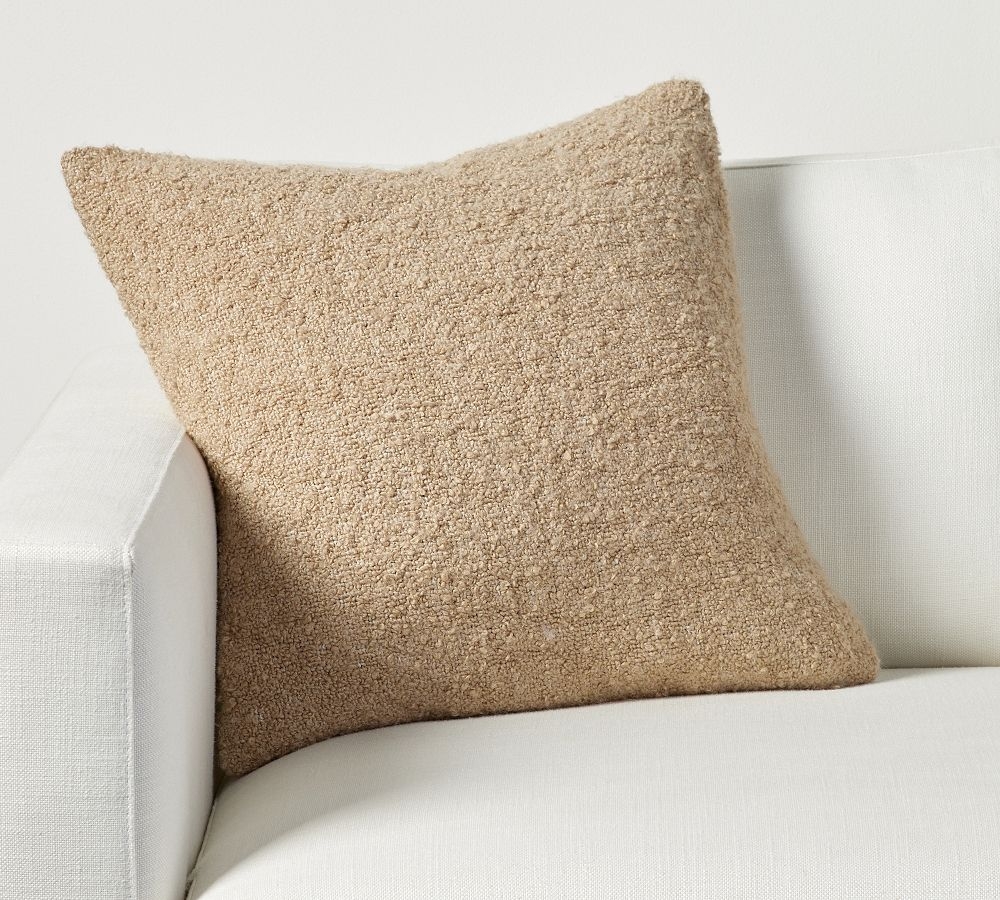 Boucle Pillow Cover, 20", Camel - Image 0