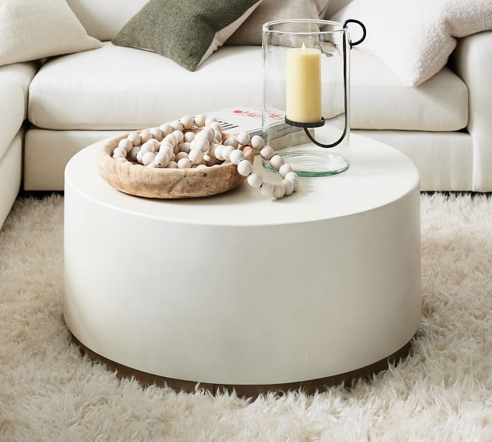 Bellair Round Coffee Table, White Wash & Seagrove, 39" - Image 1