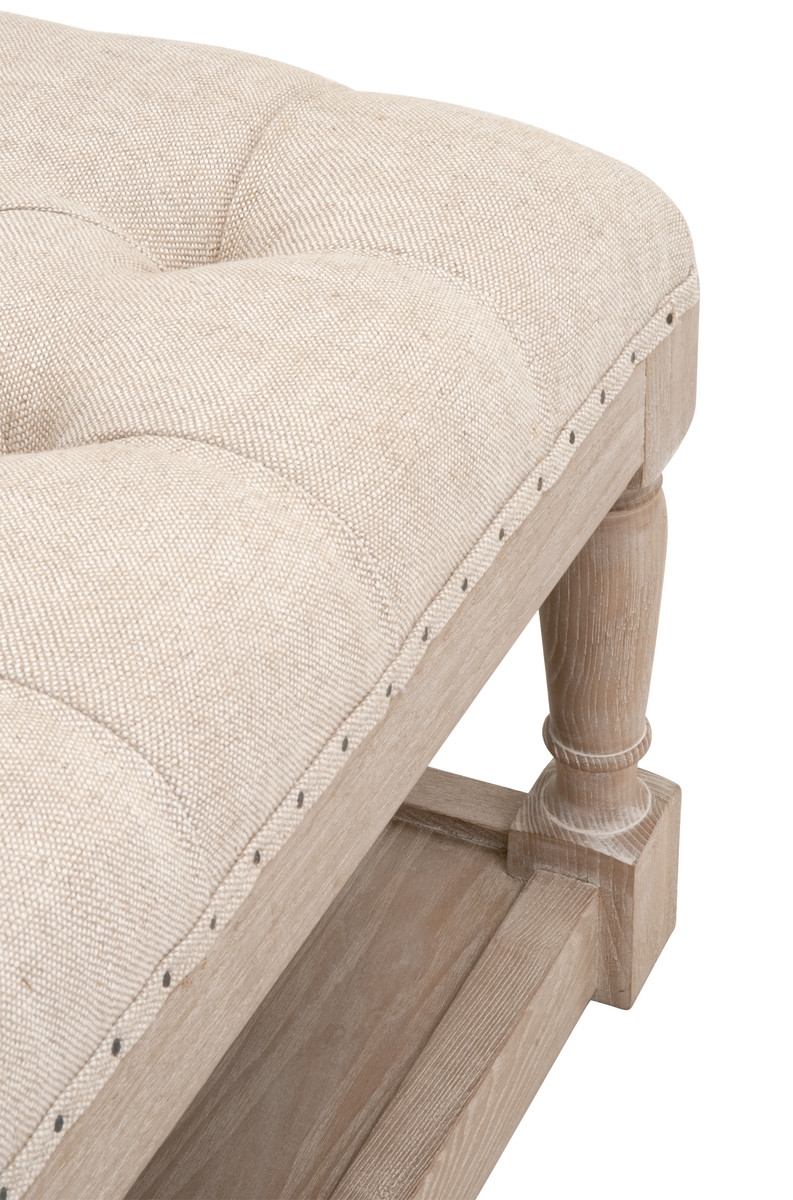 Townsend Tufted Upholstered Coffee Table, Bisque French Linen - Image 4