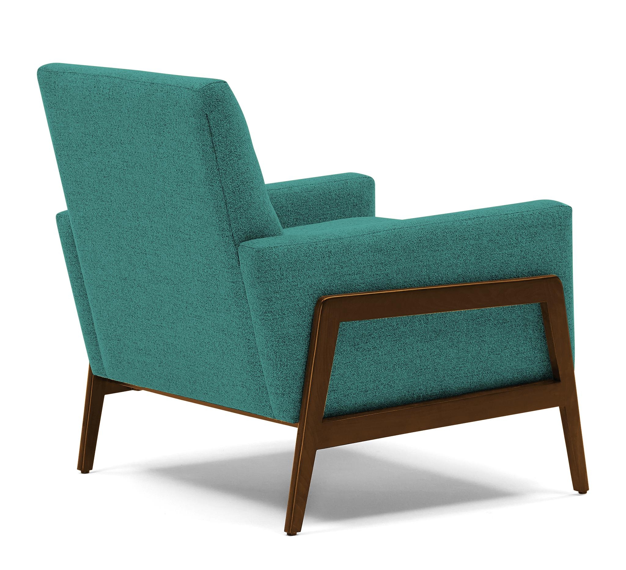 Green Clyde Mid Century Modern Chair - Essence Aqua - Mocha - Image 3