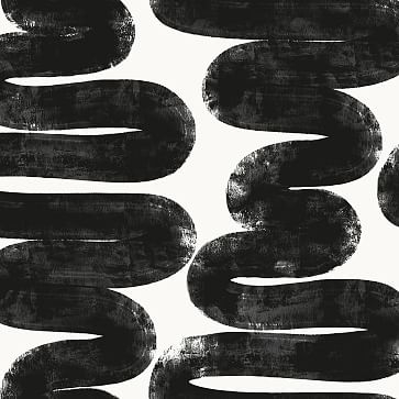 Tempaper Peel & Stick Wiggle Room Wall Paper, White And Black - Image 1