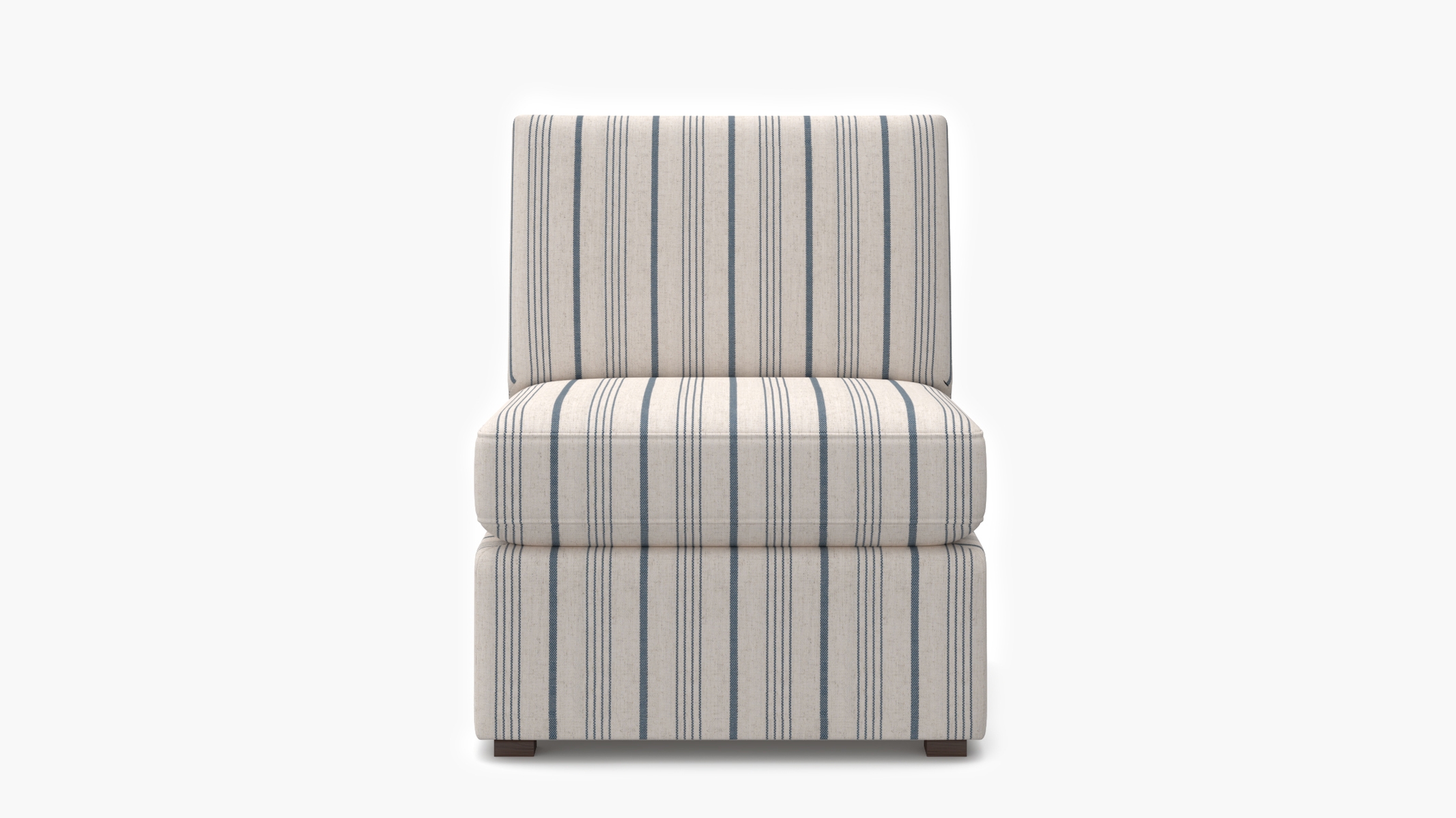 Grande Slipper Chair, Blue Market Stripe - Image 0