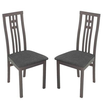 Cortesi Home Set Of 2 Paris Dining Chair In Charcoal Fabric, Gray - Image 0