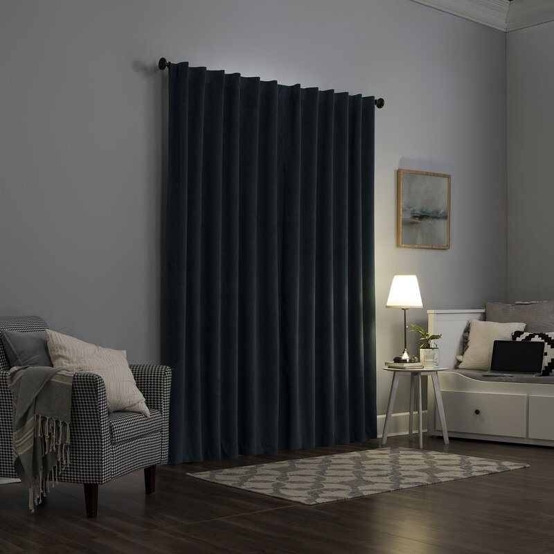 Ewert Velvet Solid Max Blackout Thermal Curtains, Teal, 50" x 96" - Image 2