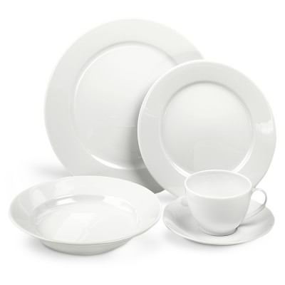 Apilco Tradition Porcelain 16-Piece Dinnerware Set with Cereal Bowl, White - Image 1