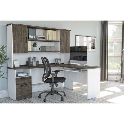 Peebles L-Shaped Desk With Hutch - Image 0