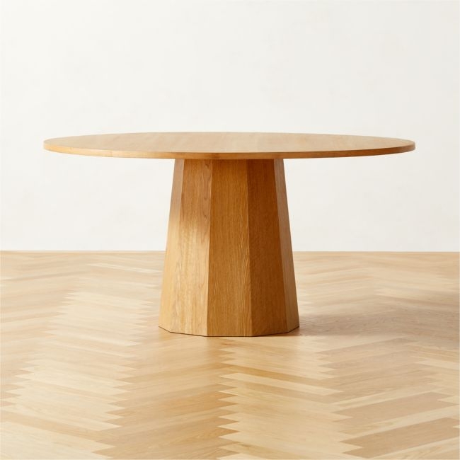 Bancroft 60" Round Oak Pedestal Dining Table - Image 0