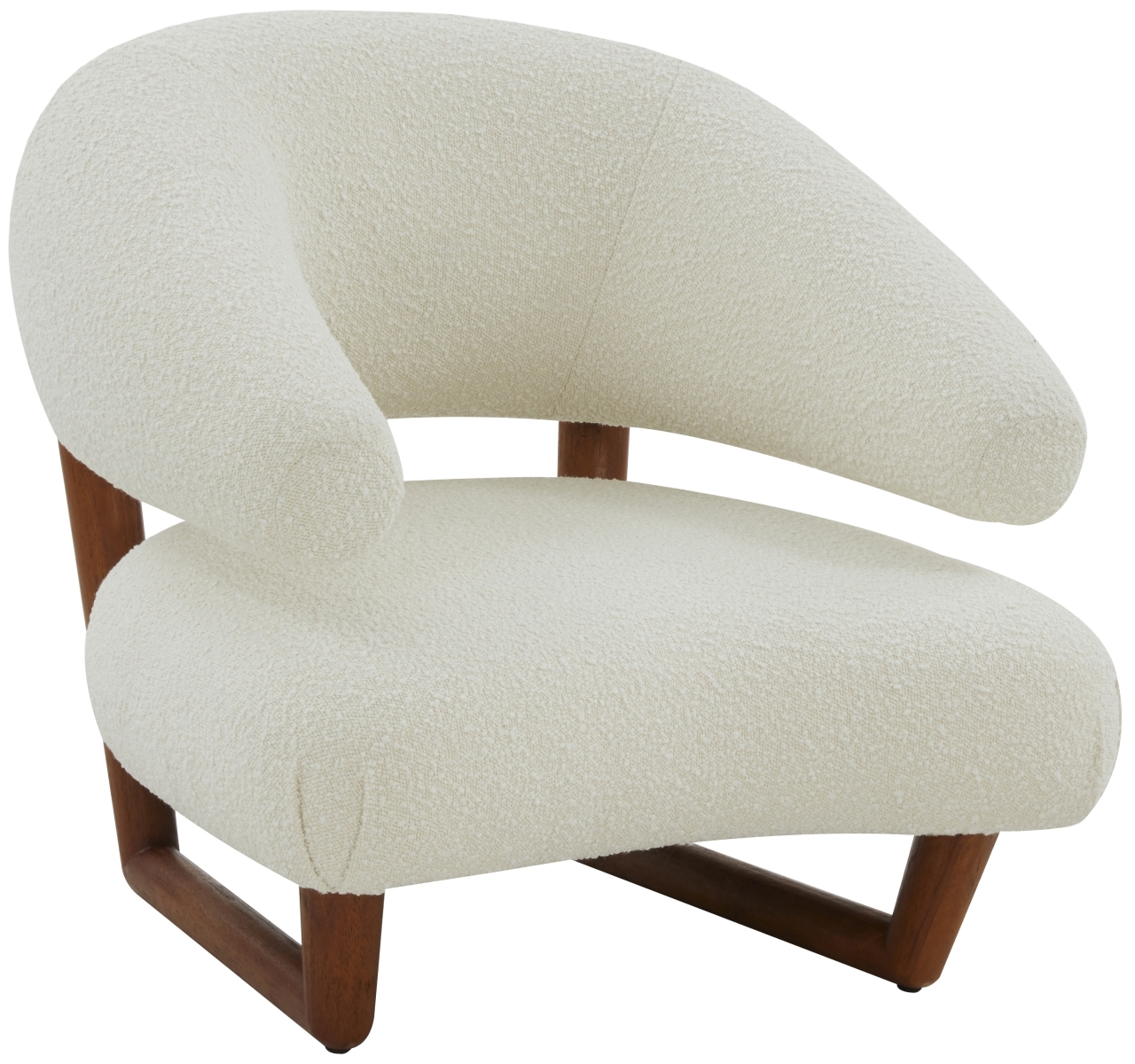 Jasmina Wooden Legs Accent Chair - Ivory/Brown - Image 3