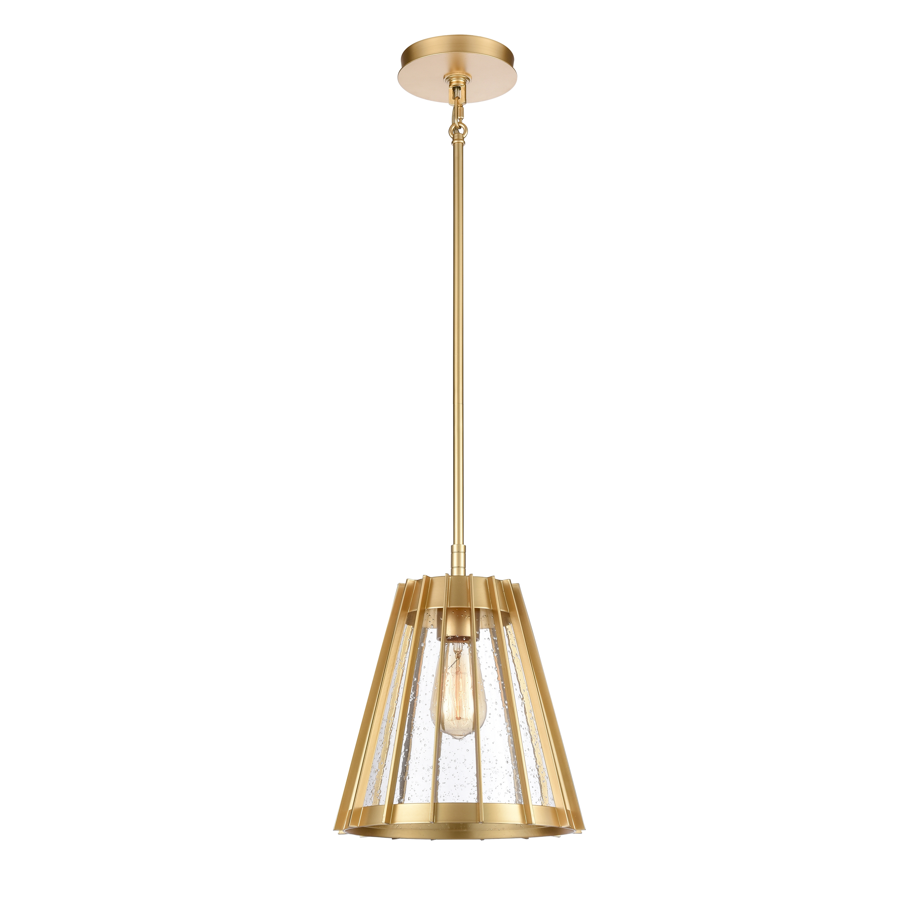 Open Louvers 10'' Wide 1-Light Pendant - Champagne Gold - Image 0