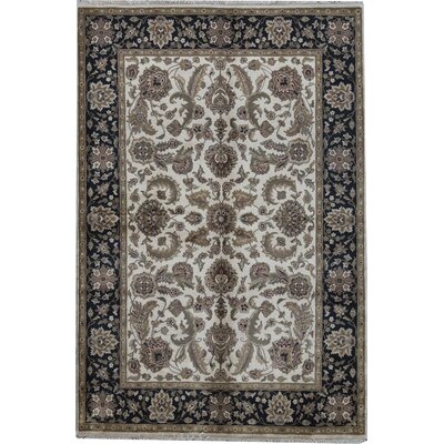One-of-a-Kind Crown Hand-Knotted Ivory 6'2" x 9'3" Wool Area Rug - Image 0