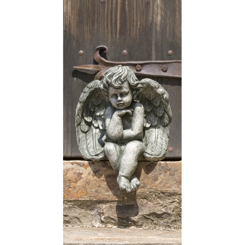 Campania International Seated Small Cherub Statue - Image 0