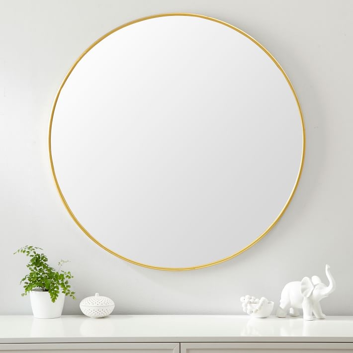 Metal Framed Round Mirror, Tuscan Gold, 36" - Image 0