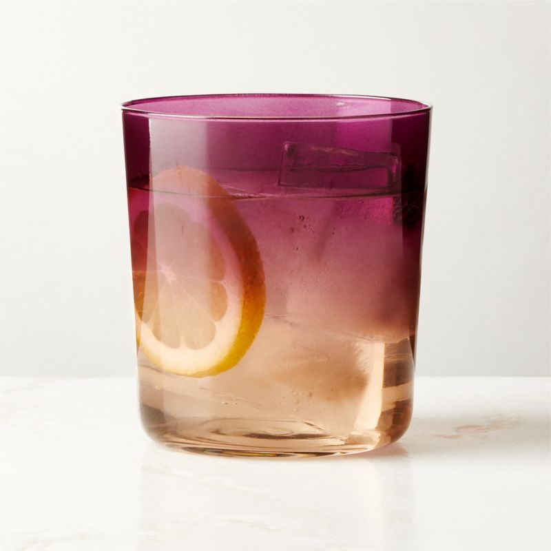 Marta Ombre Plum Double Old-Fashioned Glass by Azeeza - Image 1