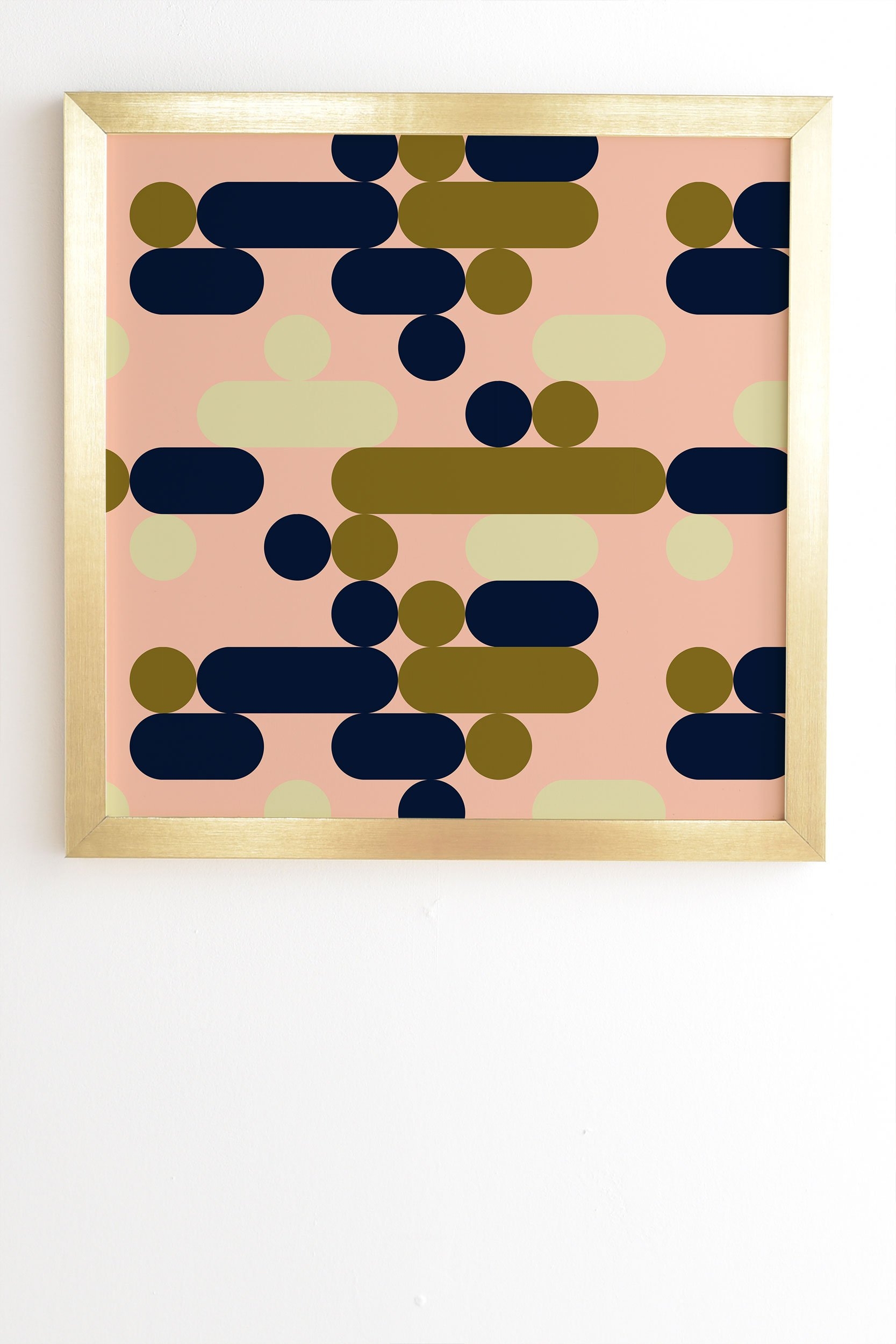 Marta Barragan Camarasa Modern pink geometry Gold Framed Wall Art - 20" x 20" - Image 1