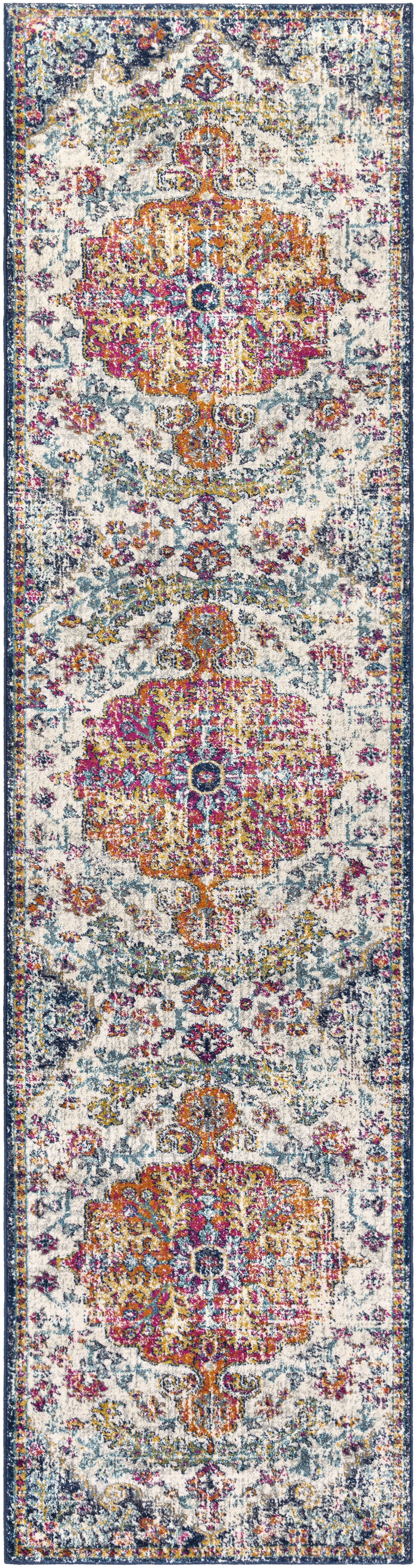 Harput Blue Indoor 2'7" x 10'2" Machine Woven Rug - Image 0