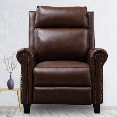 Karson 33.5'' Wide Leather Match Manual Club Recliner - Image 0