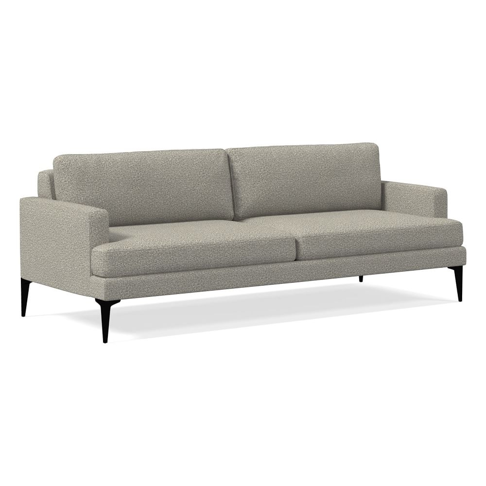 Andes 86" Multi-Seat Sofa, Petite Depth, Twill, Gravel, Dark Pewter - Image 0