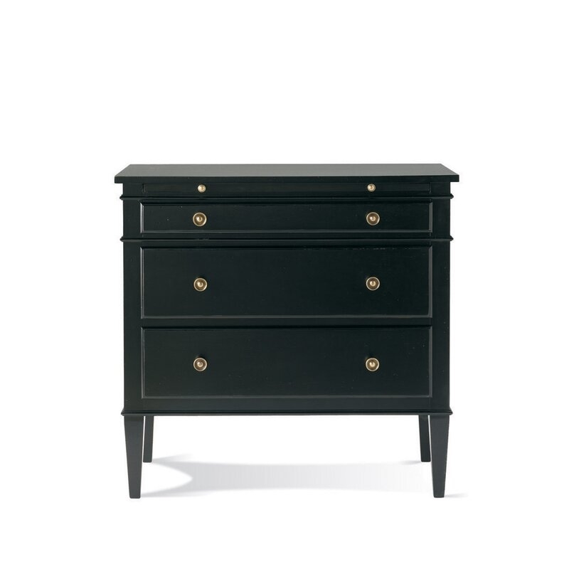 Hickory White 3 - Drawer Solid Wood Bachelor's Chest in Black - Image 0