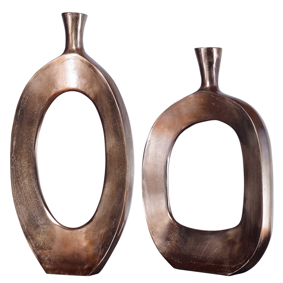 Kyler Textured Bronze Vases, Set of 2 - Image 0