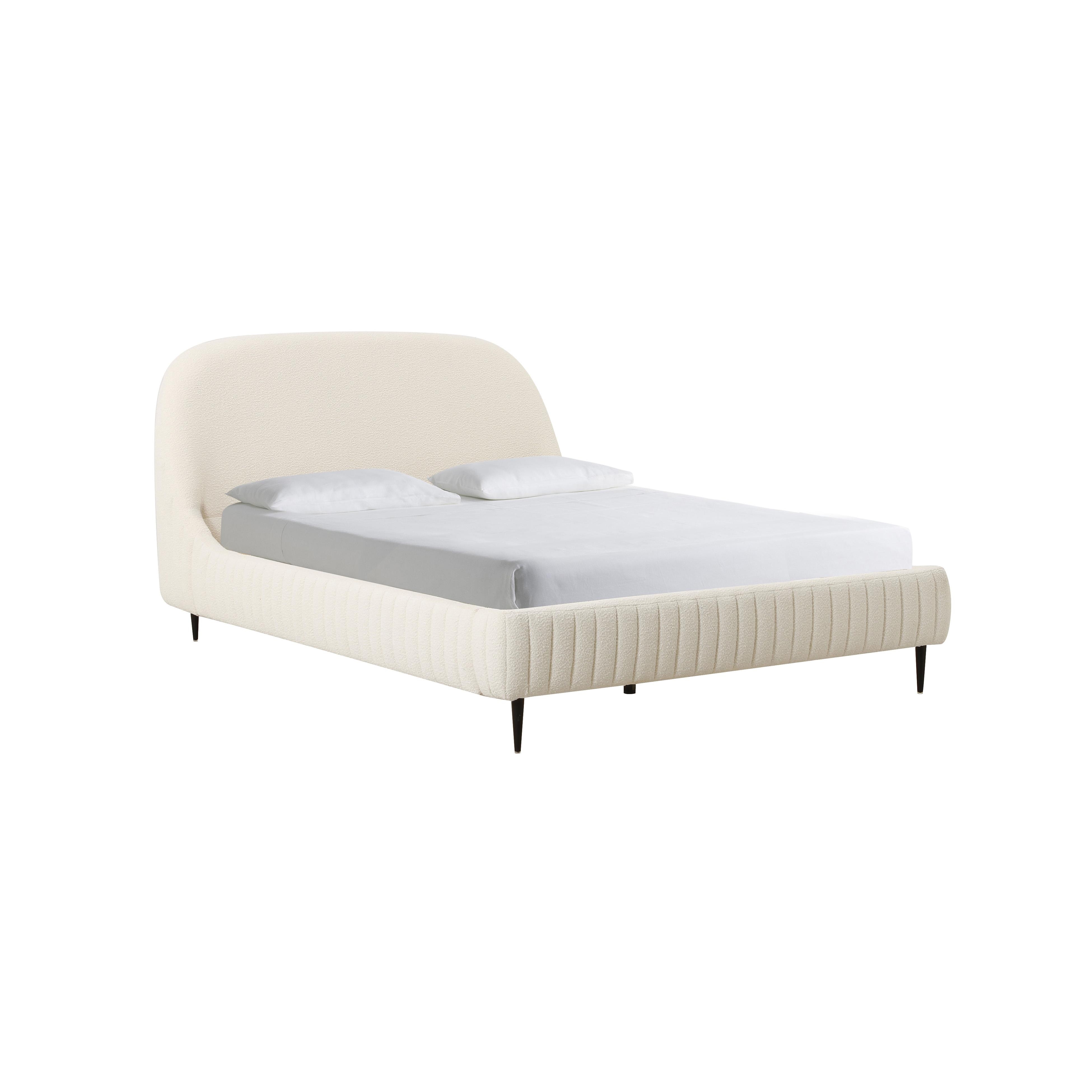 Denise Cream Boucle Bed in King - Image 0