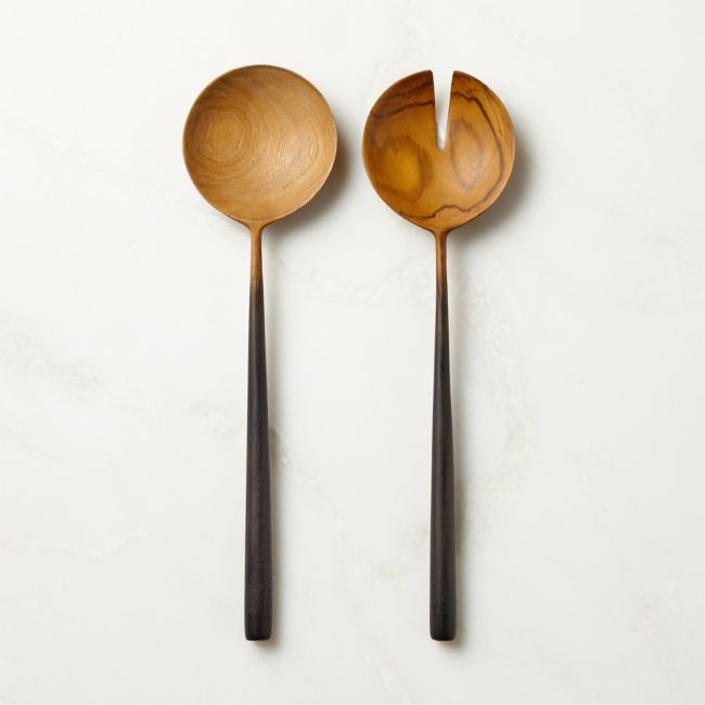 Fume Teak Salad Servers Set of 2 - Image 0