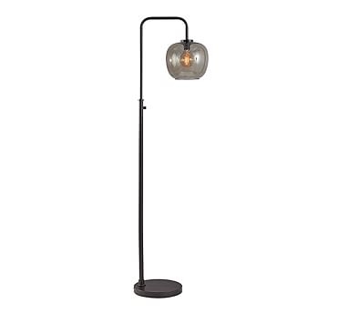 Grandview Glass Floor Lamp, Matte Black - Image 0