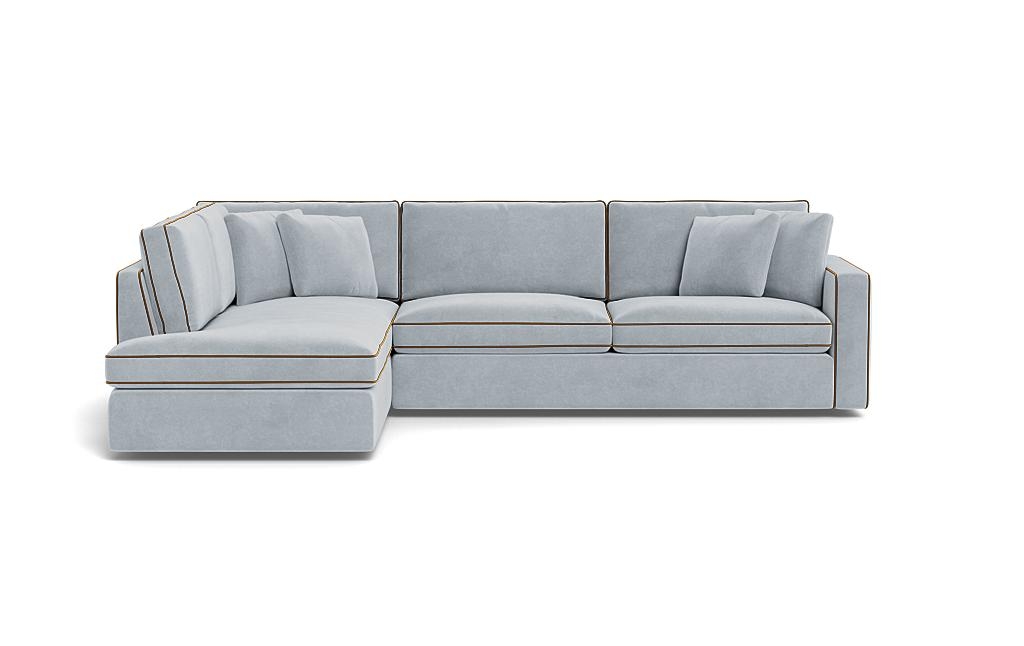 James 3-Seat Left Bumper Sectional with Contrast Piping - Image 0