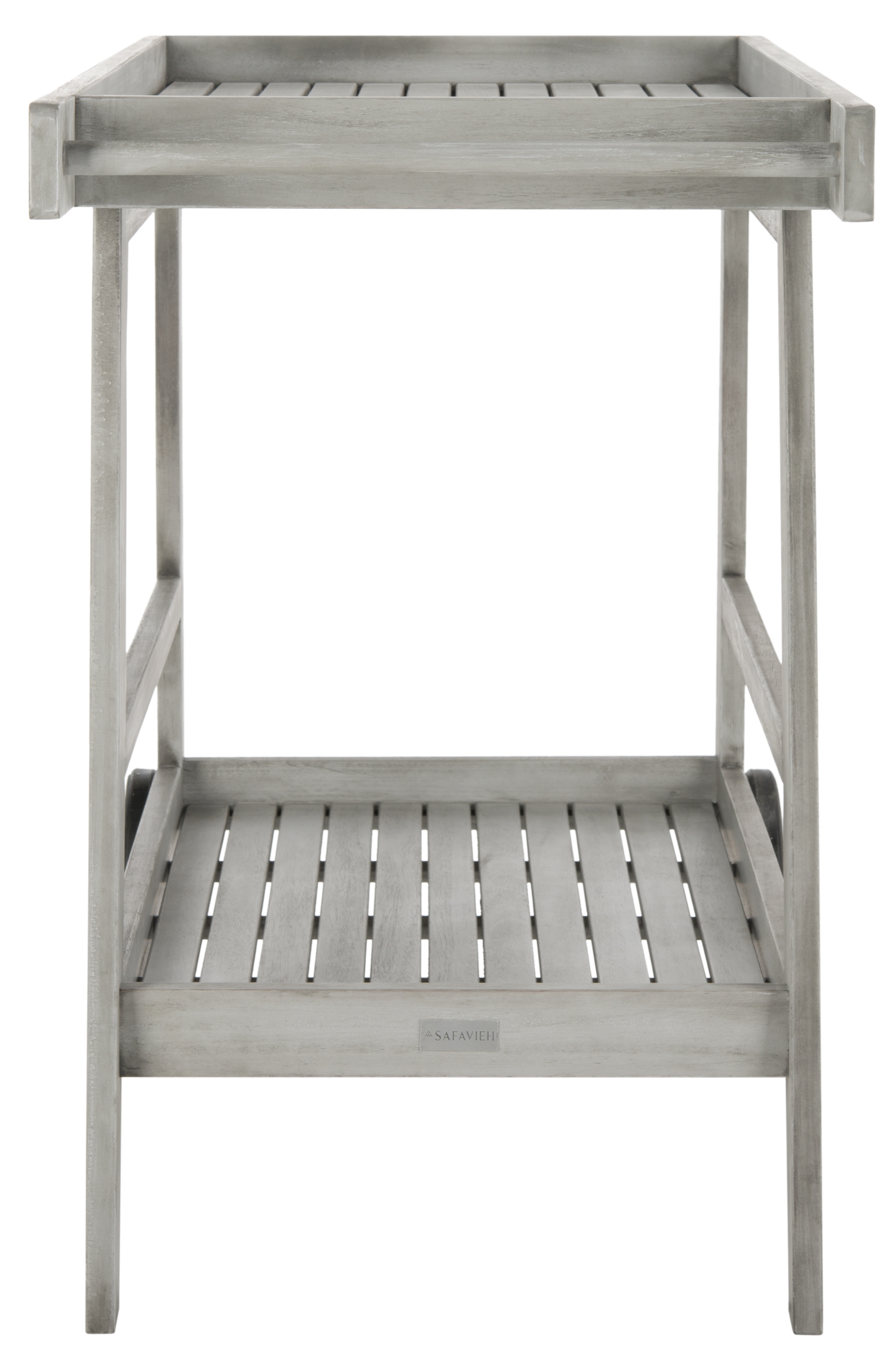 Renzo Indoor/Outdoor Bar Cart - Grey Wash - Safavieh - Image 2