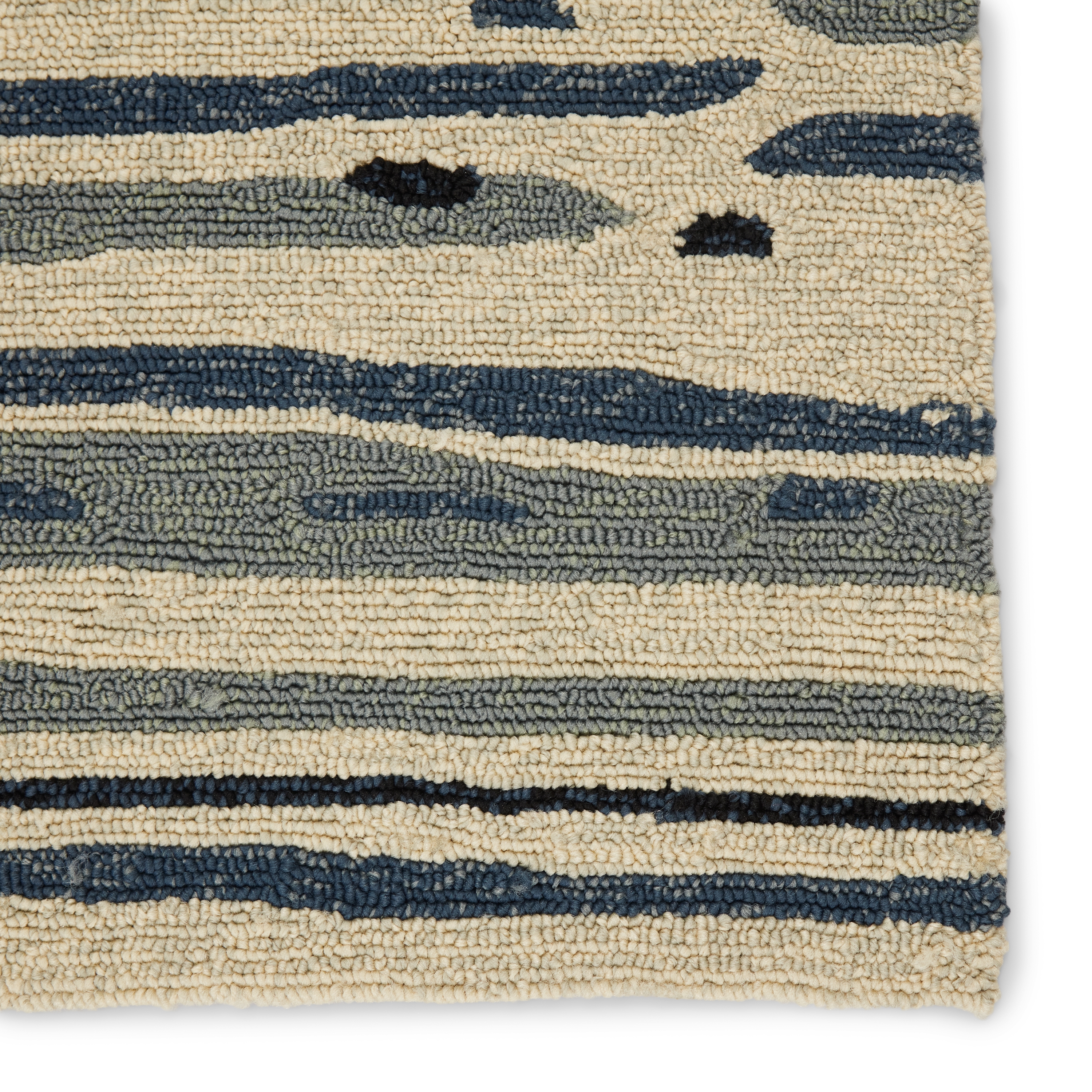 Lauren Wan by Sketchy Lines Indoor/ Outdoor Abstract Silver/ Blue Area Rug (3'6" X 5'6") - Image 3