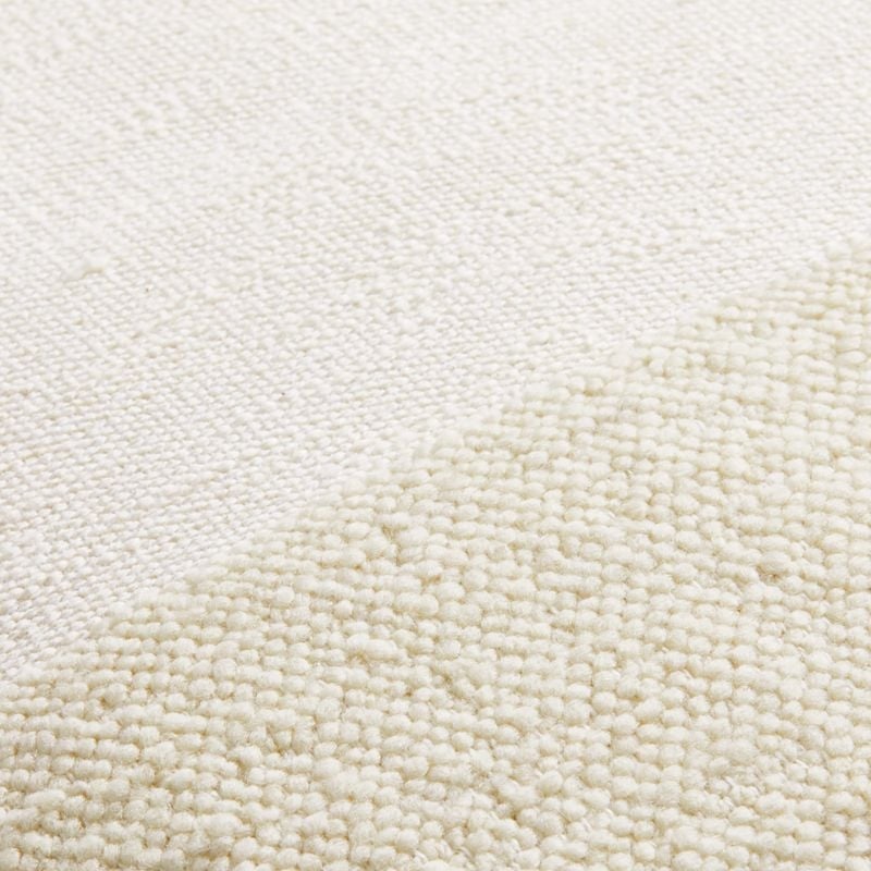 Biella Wool-Cotton Blend Textured 23x23 Arctic Ivory Throw Pillow with Down-Alternative Insert - Image 4