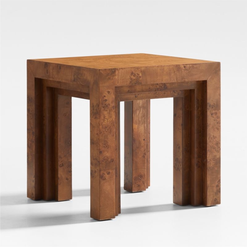 L'étape Burl Wood Square Side Table by Athena Calderone - Image 5