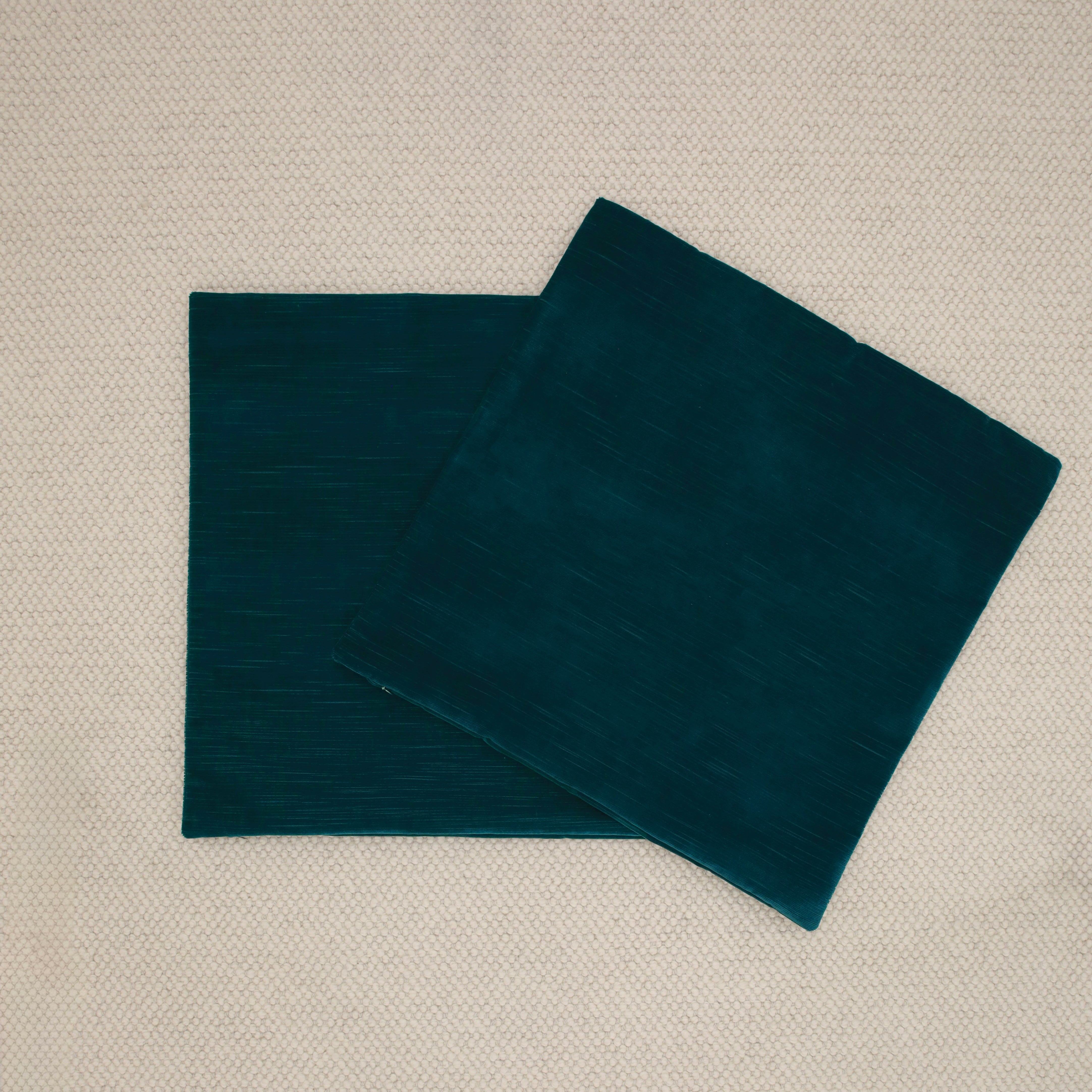 PAIR OF 24" STRIE VELVET // HARBOUR BLUE - Default Title - Image 0