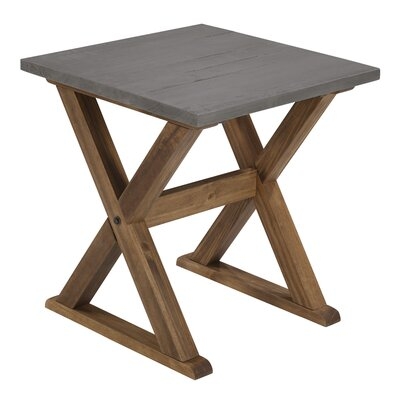 Ambon Solid Wood Trestle End Table - Image 0