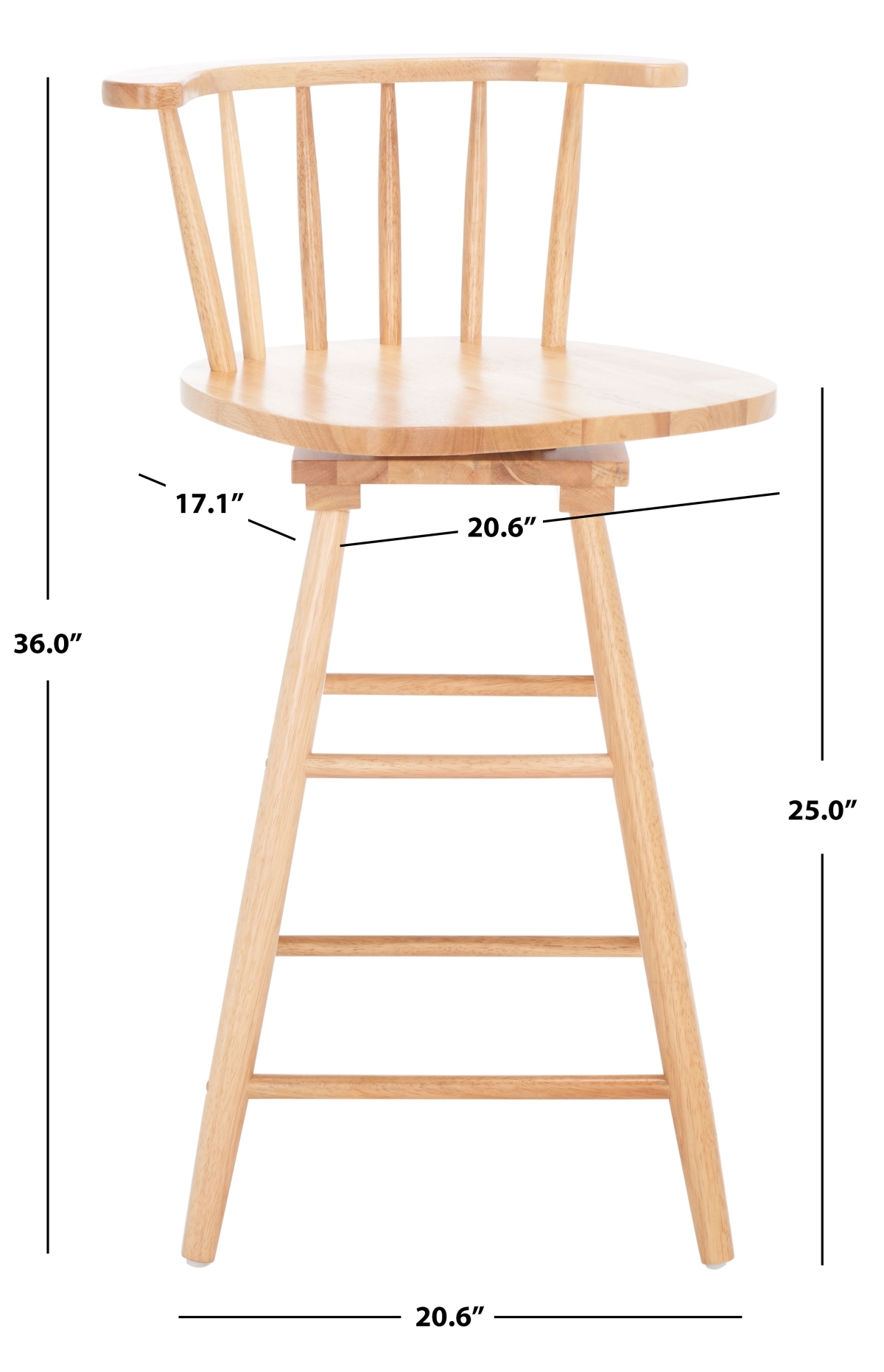 Ray Swivel Counter Stool - Natural - Safavieh - Image 8