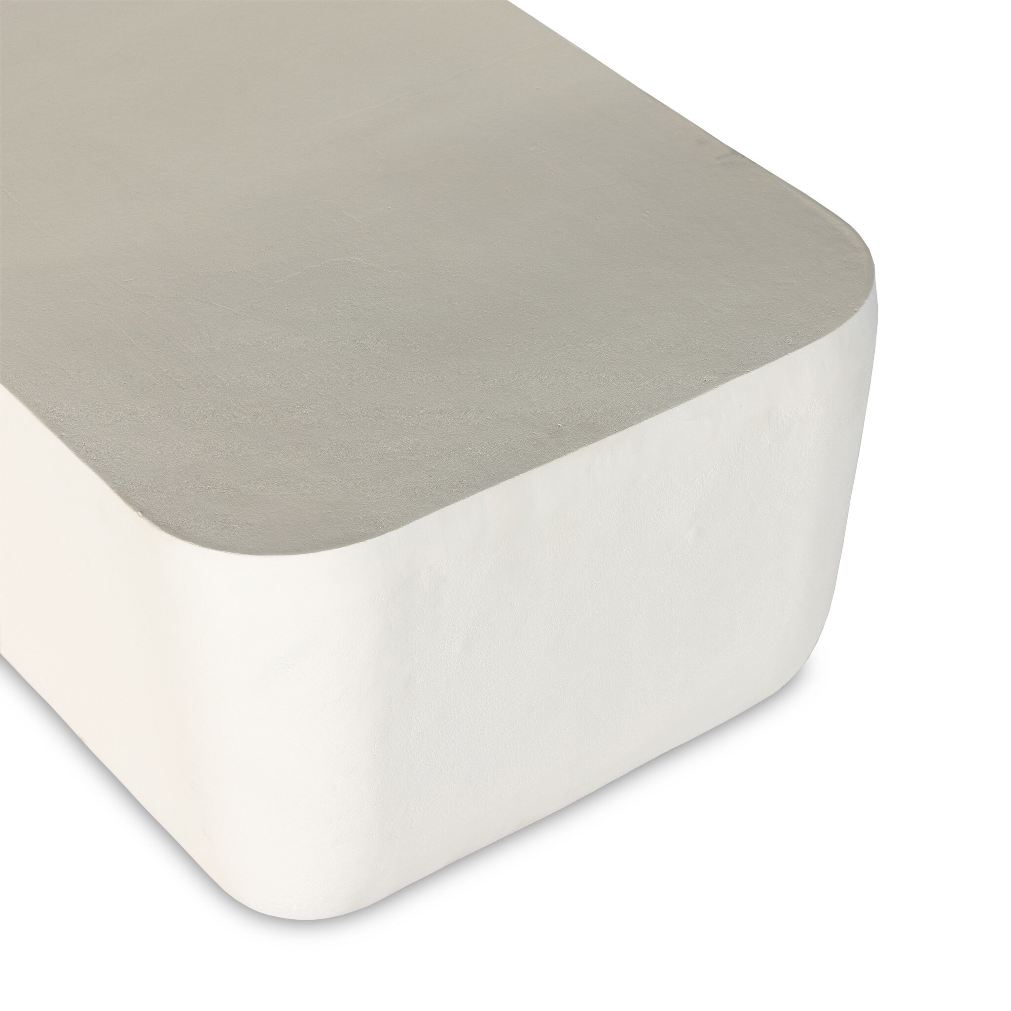 Basil Outdoor Rectangular Coffee Table - Matte White Cast Aluminum - Image 3