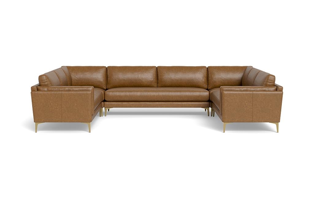 Gaby Leather 5-piece 6-Seat U-Sectional - Image 0