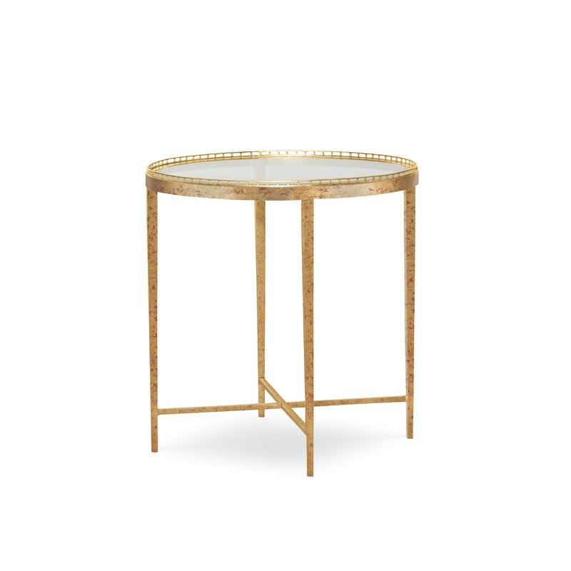 Century Details Occasional Glass Top End Table - Image 0