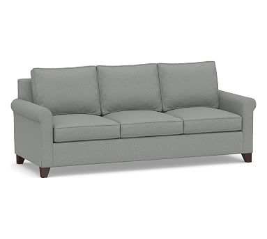 Cameron Roll Arm Upholstered Side Sleeper Sofa, Polyester Wrapped Cushions, Performance Brushed Basketweave Chambray - Image 0