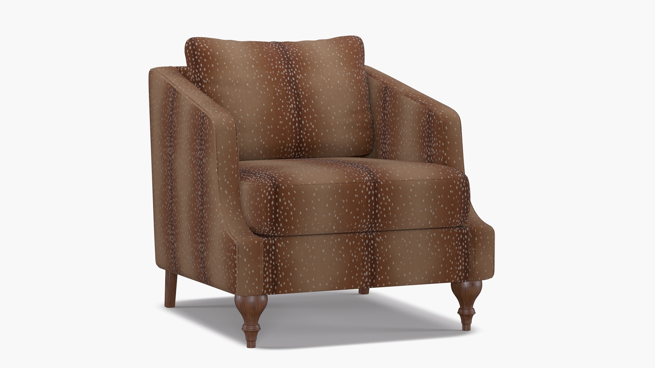 Slope Arm Chair, Antelope, Walnut Turned Wood Leg - Image 1