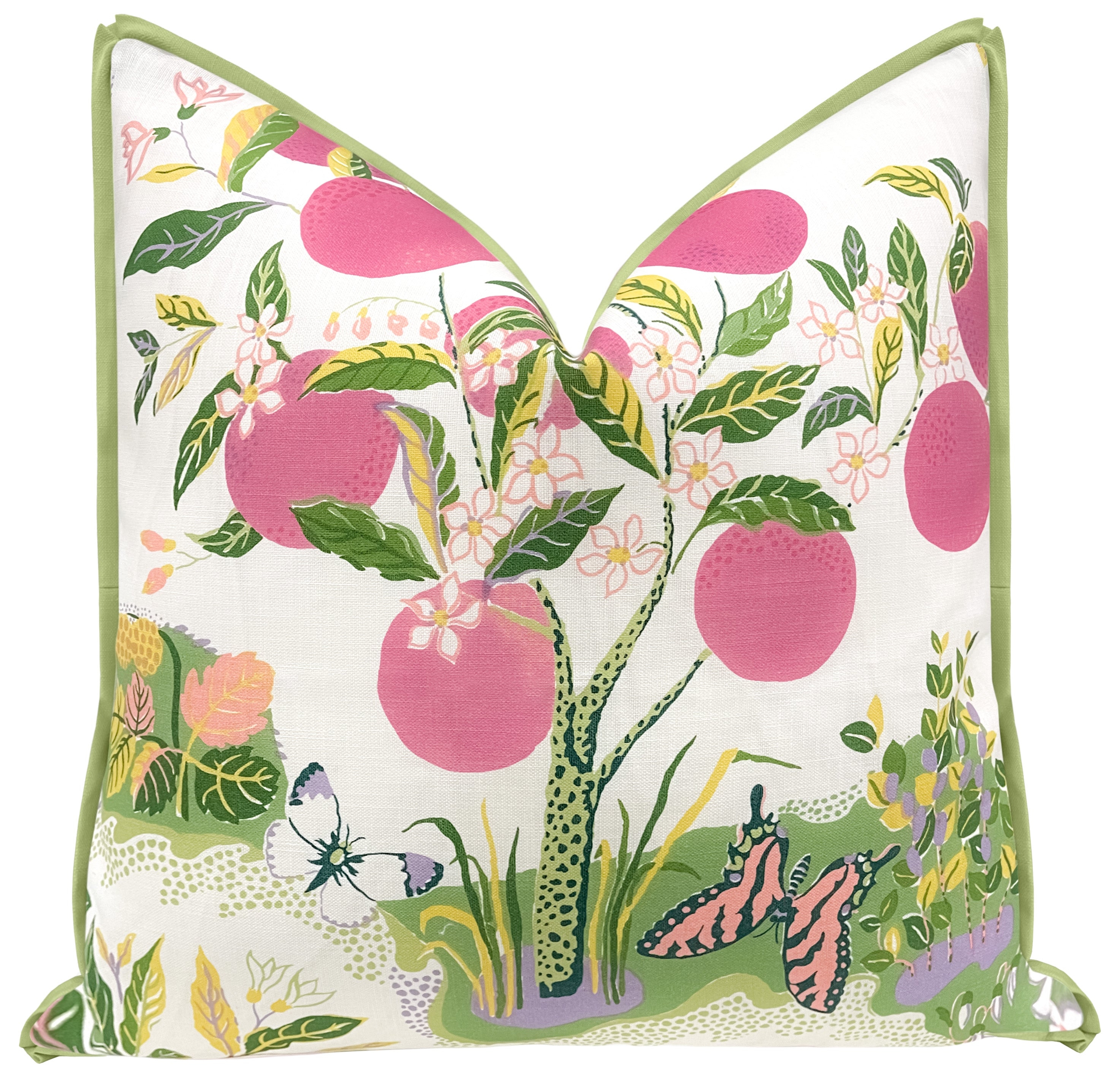 CITRUS GARDEN // ROSÉ PINK | SCHUMACHER - 14" X 36" / BUTTERFLY FLANGE / Celadon - Image 1