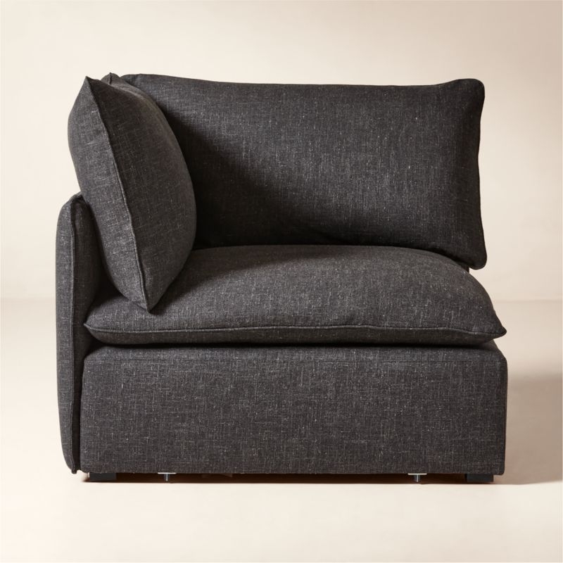 Lumis Dark Grey Performance Fabric Deep Depth Corner Chair - Image 1