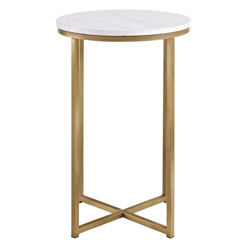 Wasser Cross Legs End Table, Gold - Image 5