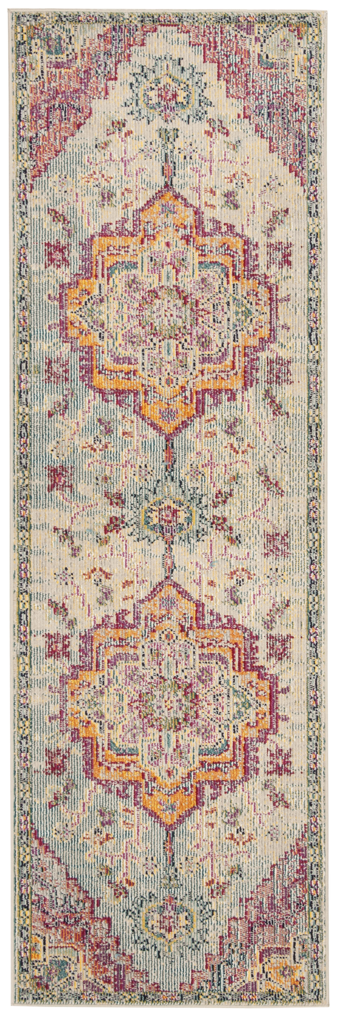 Arlo Home Woven Area Rug, CRS501B, Light Blue/Fuchsia,  2' 2" X 7' - Image 0